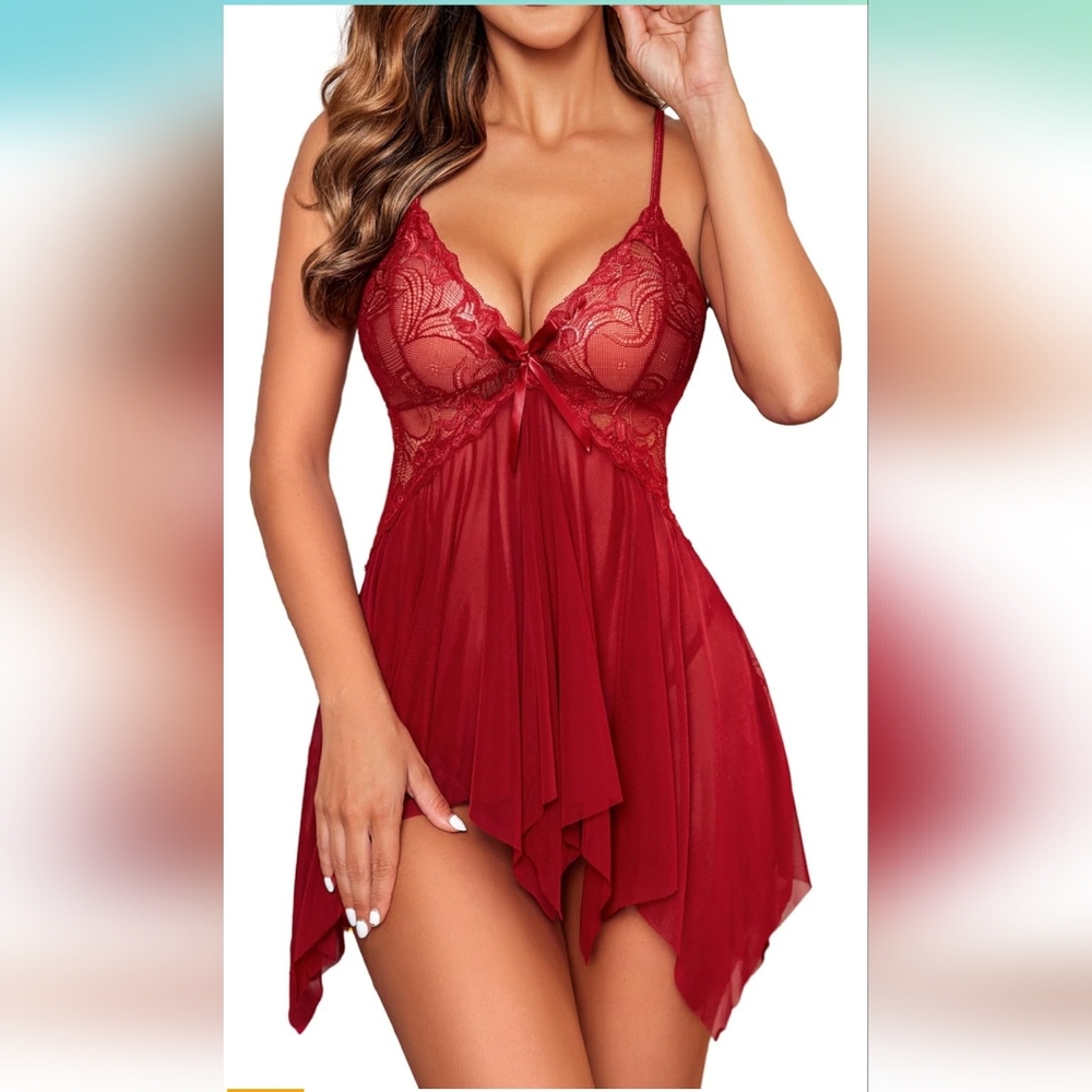 Avidlove Lingerie for Women Lace Babydoll Sleepwear Boudoir Outfits Plus Size
